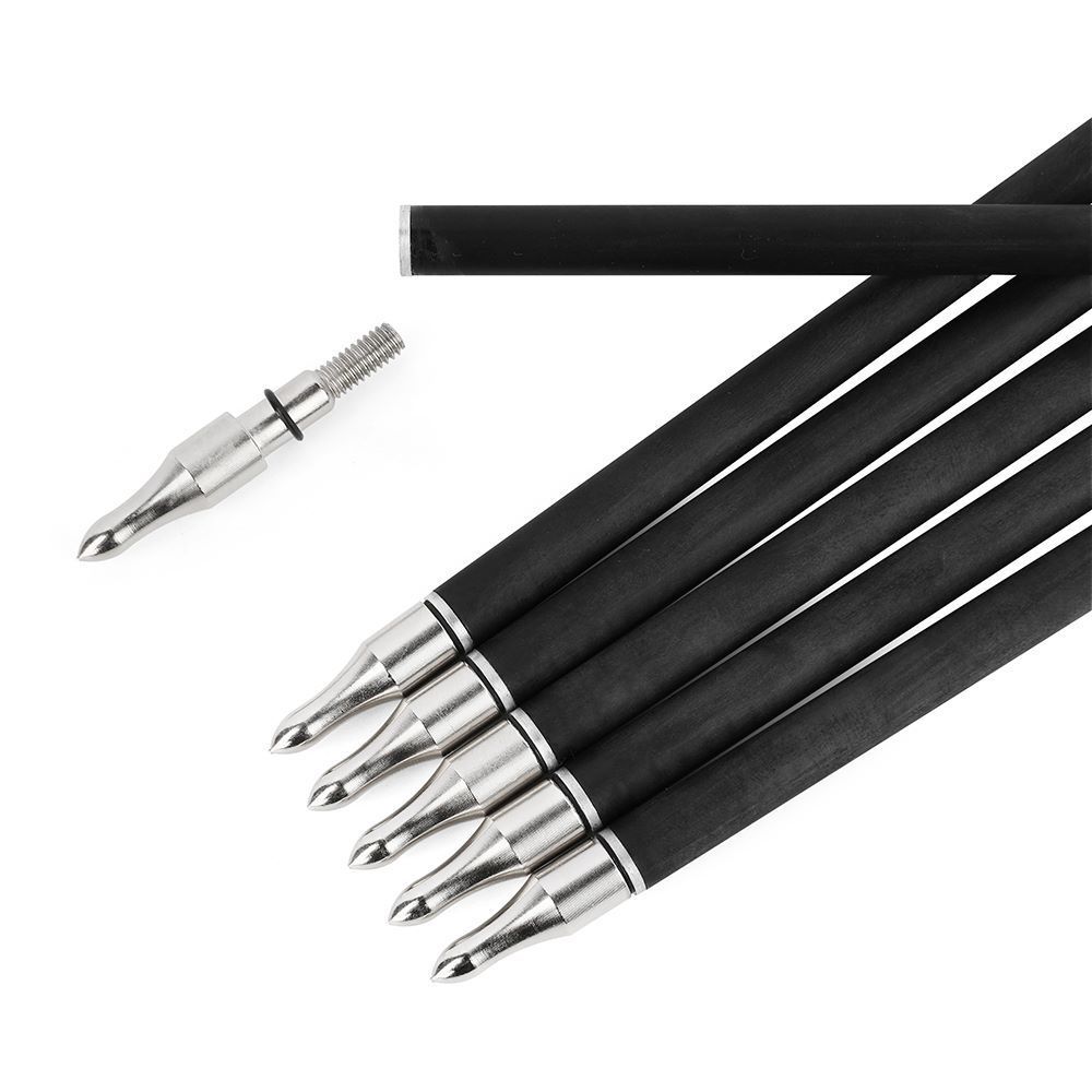 AME 31inch Carbon Arrows SP250-600 4 inch Natural Feathers for  Bow Hunting