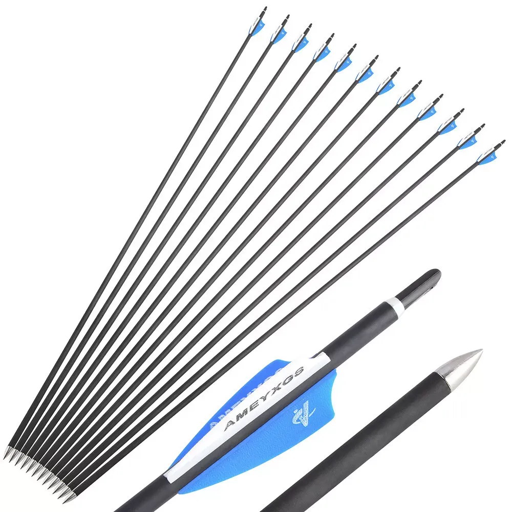 AME 32" Carbon Arrows SP1000 for Archery Practise (12pcs)
