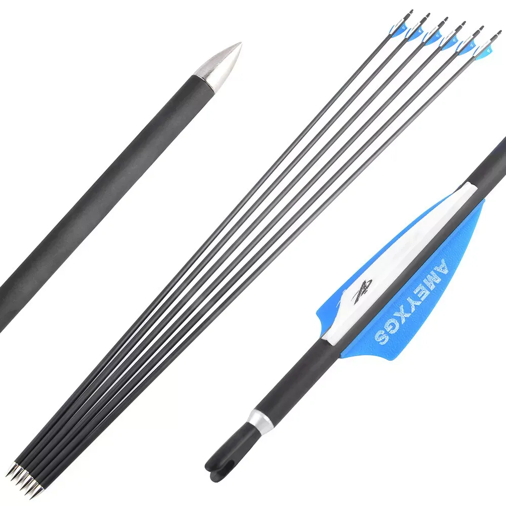 AME 32" Carbon Arrows SP1000 for Archery Practise (12pcs)