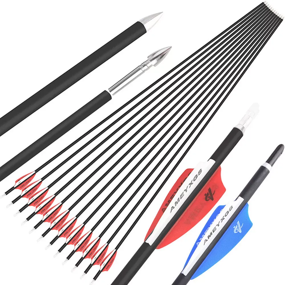 AME 32" Carbon Arrows SP1000 for Archery Practise (12pcs)