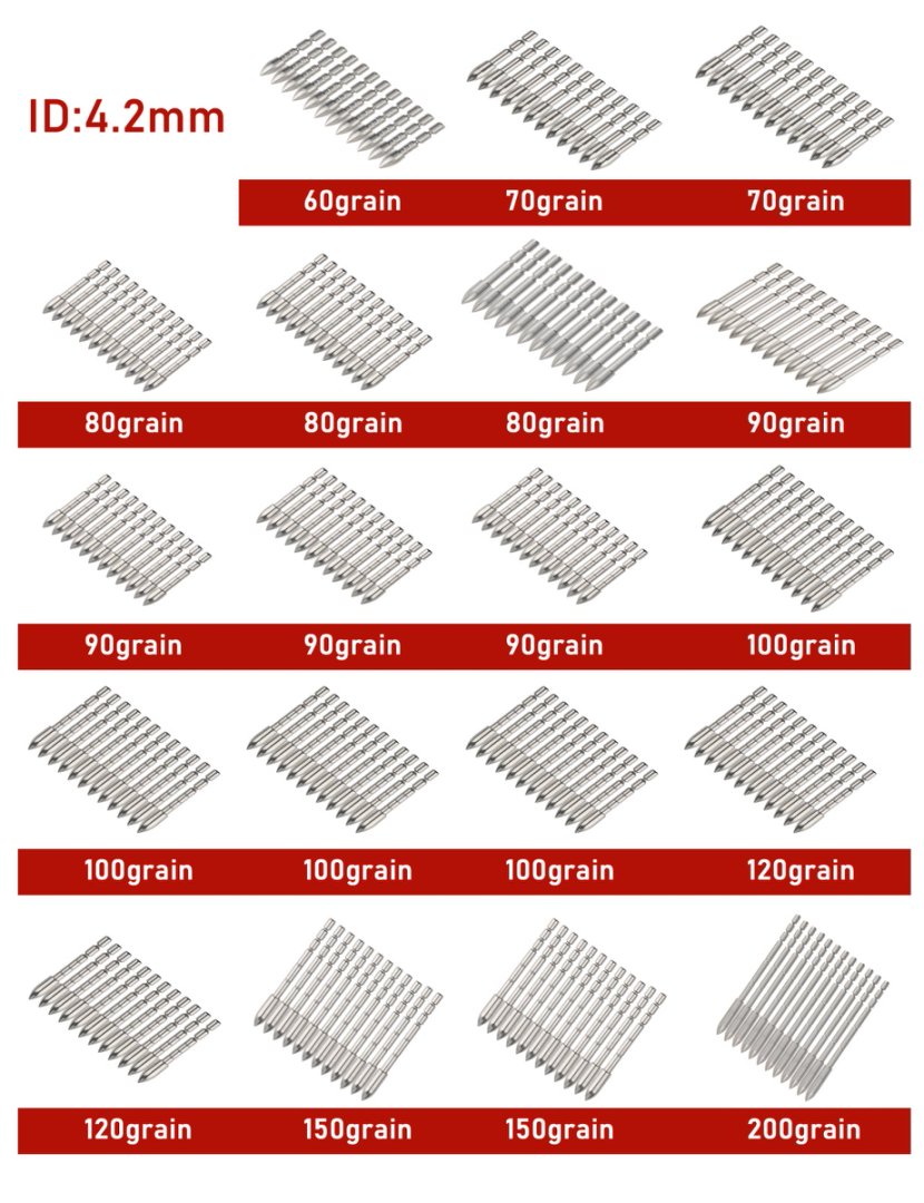 AME ARCHERY 4.2mm Stainless Steel Arrowheads(12pcs)