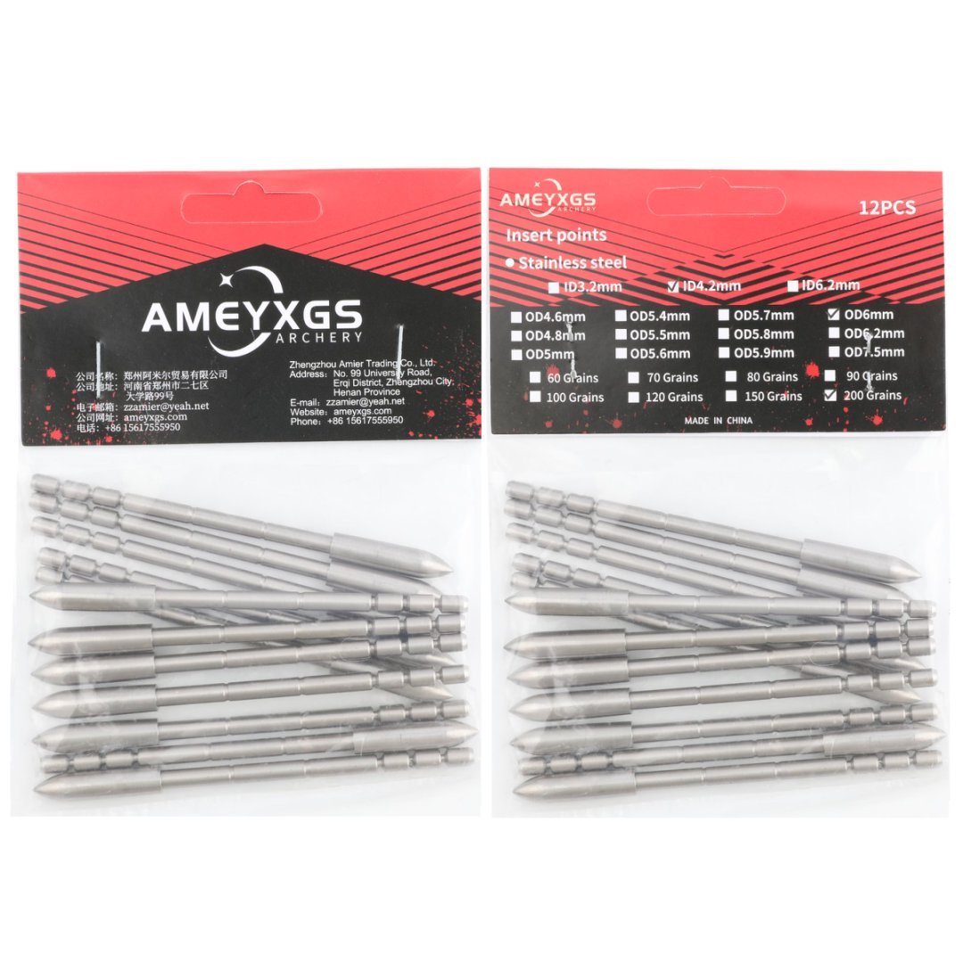 AME ARCHERY 4.2mm Stainless Steel Arrowheads(12pcs)