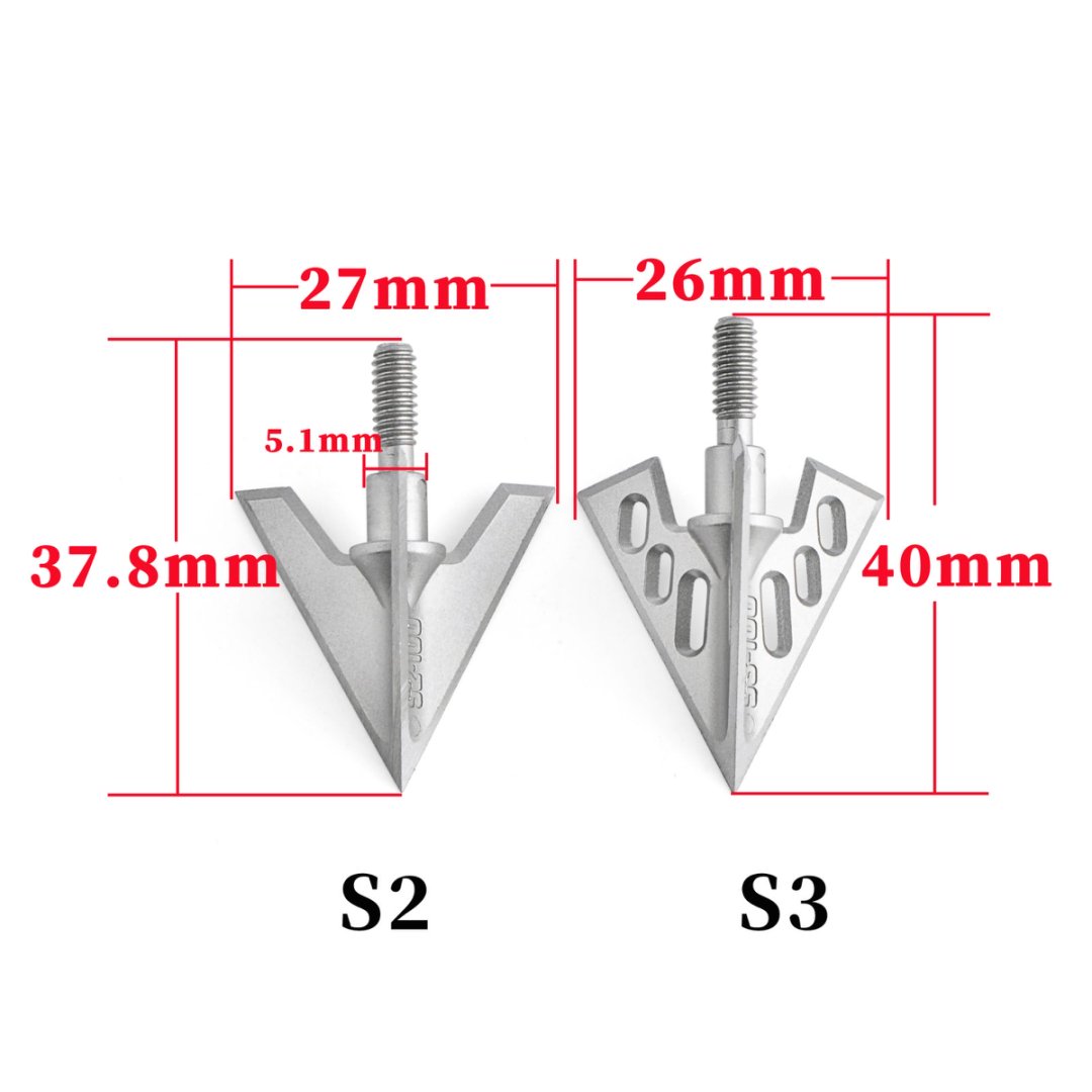 AME ARCHERY S2/S3 aluminum alloy blade arrowheads 12pcs