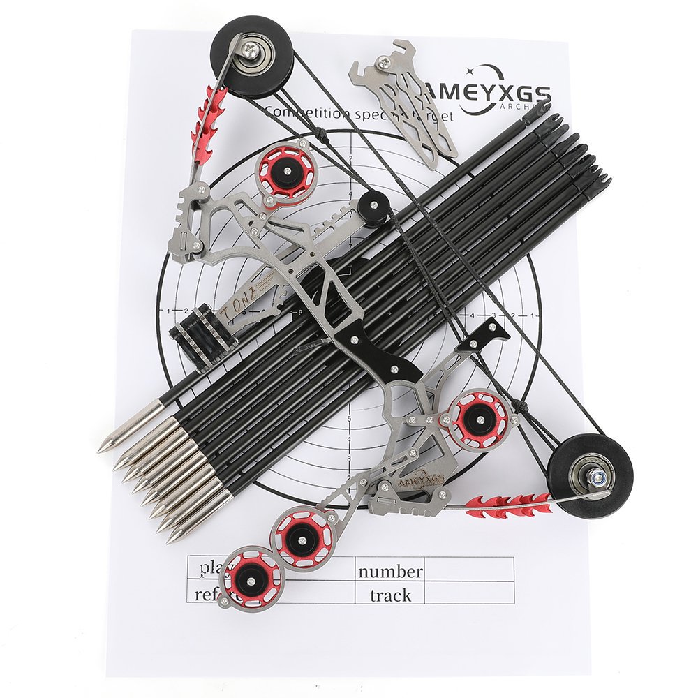 AME ARCHERY T-ONE 11" Mini Compound Bow Arrows Set 10lbs Toy Bow