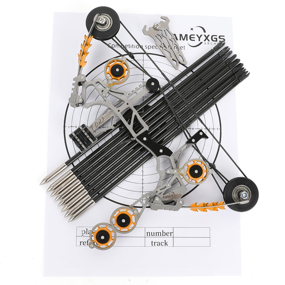 AME ARCHERY T-ONE 11" Mini Compound Bow Arrows Set 10lbs Toy Bow