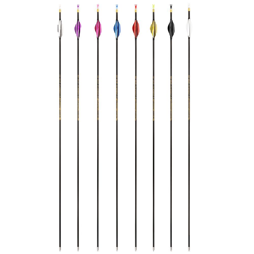 AME Archery 1.8inch Spin Feathers Pure Carbon Arrows for Competion 12pcs