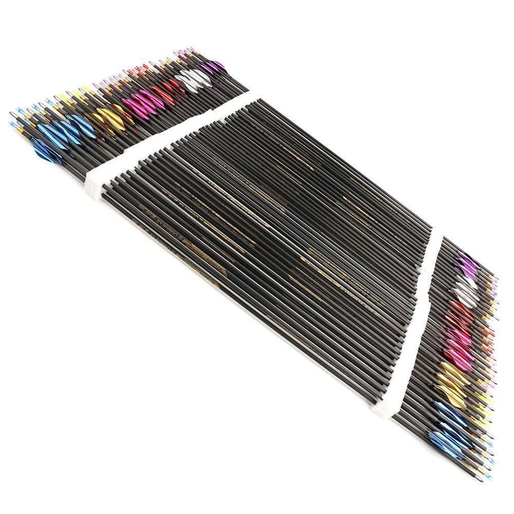 AME Archery 1.8inch Spin Feathers Pure Carbon Arrows for Competion 12pcs