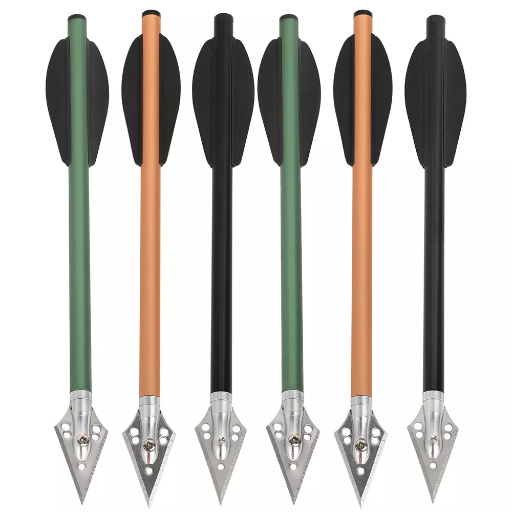 12-Pack 6.5 Inch Aluminum Crossbow Bolts With Broadhead - Pistol Crossbow Arrows Hunting Target