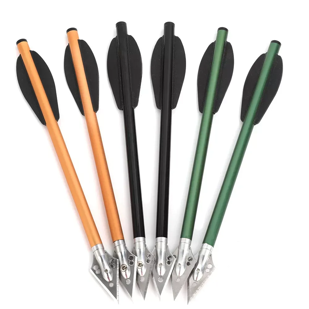 AME Archery 6.3'' Crossbow Bolts Aluminum Arrows Screw-in Blade Broadheads 