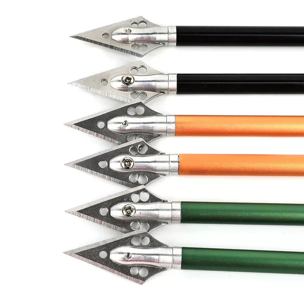 AME Archery 6.3'' Crossbow Bolts Aluminum Arrows Screw-in Blade Broadheads 