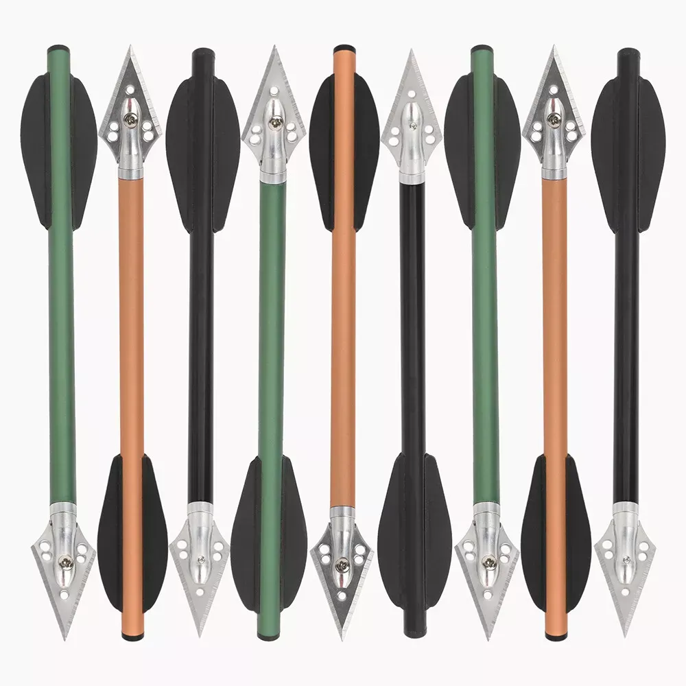 AME Archery 6.3'' Crossbow Bolts Aluminum Arrows Screw-in Blade Broadheads 