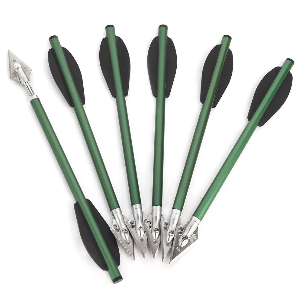 AME Archery 6.3'' Crossbow Bolts Aluminum Arrows Screw-in Blade Broadheads 