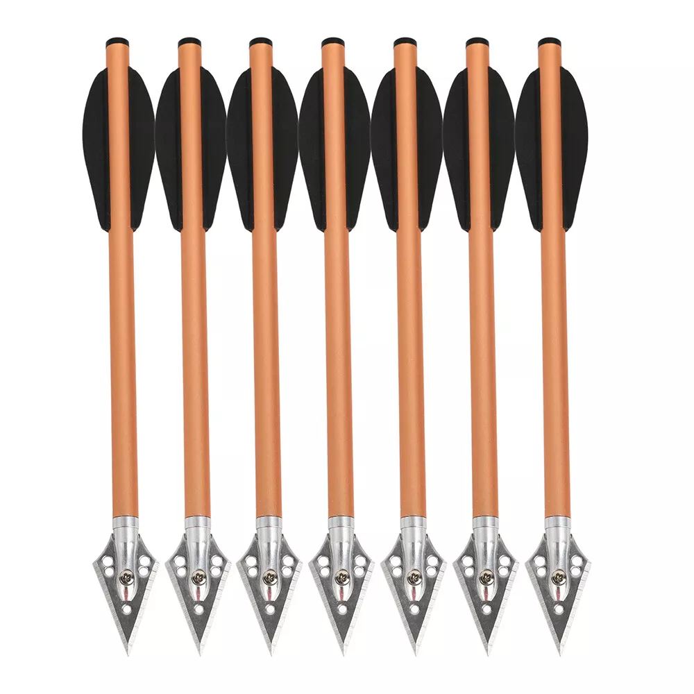 AME Archery 6.3'' Crossbow Bolts Aluminum Arrows Screw-in Blade Broadheads 