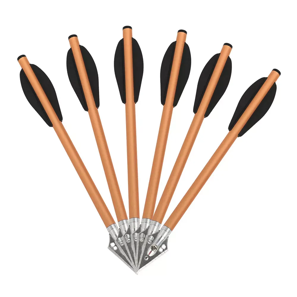 AME Archery 6.3'' Crossbow Bolts Aluminum Arrows Screw-in Blade Broadheads 
