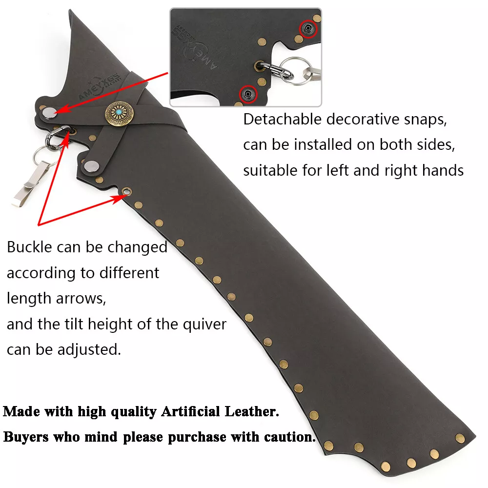 AME Archery Arrow Quiver Leather Bag Holder Hip Waist 