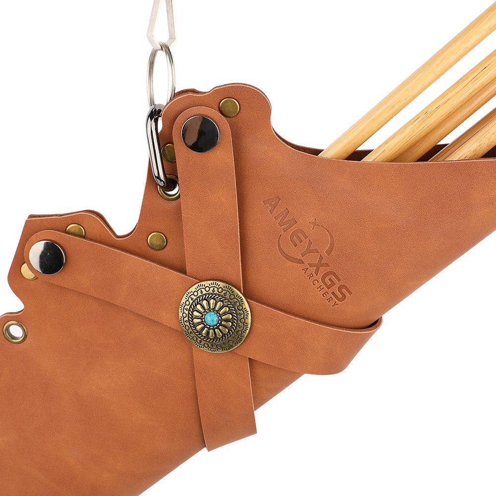 AME Archery Arrow Quiver Leather Bag Holder Hip Waist 