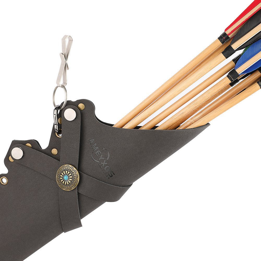 AME Archery Arrow Quiver Leather Bag Holder Hip Waist 