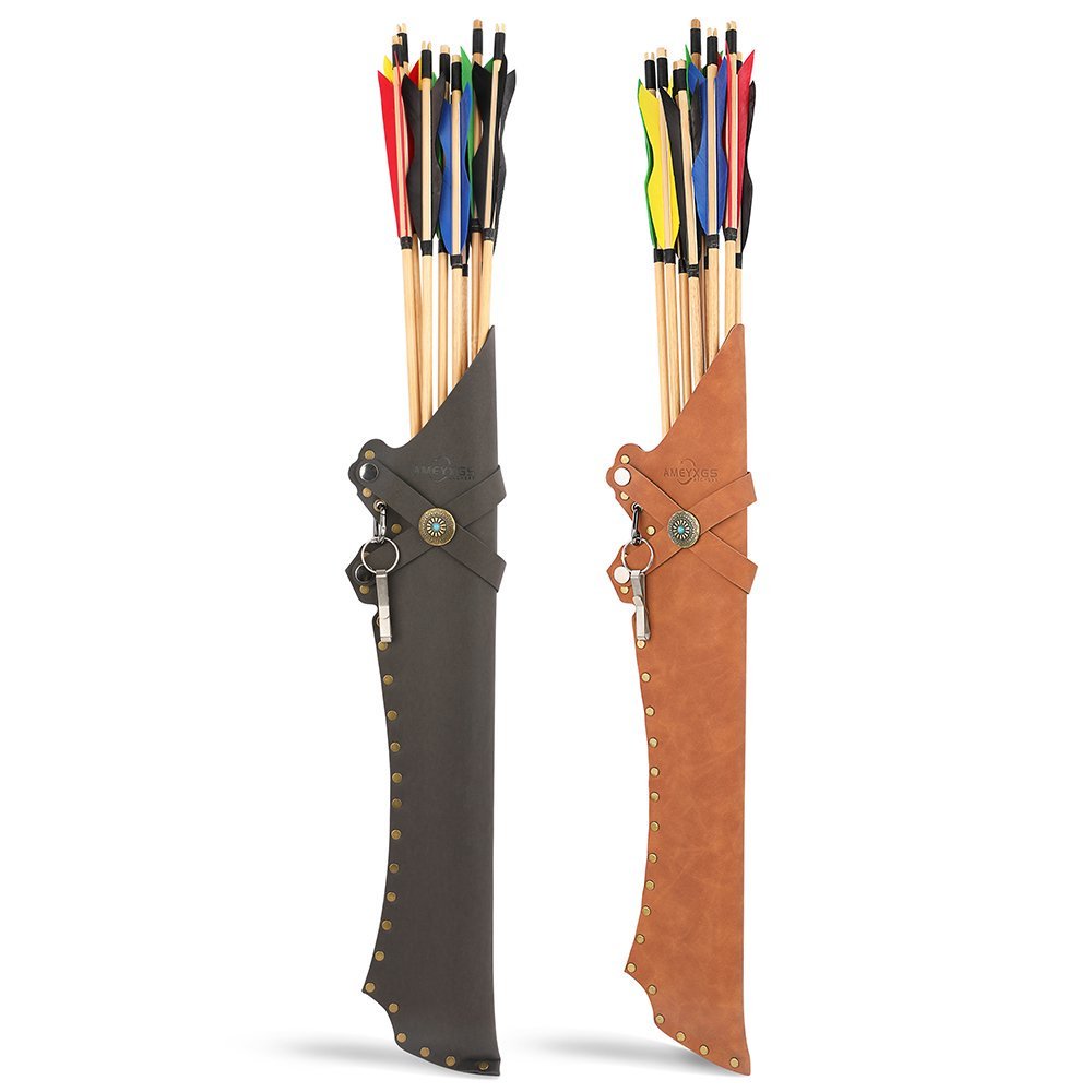 AME Archery Arrow Quiver Leather Bag Holder Hip Waist 