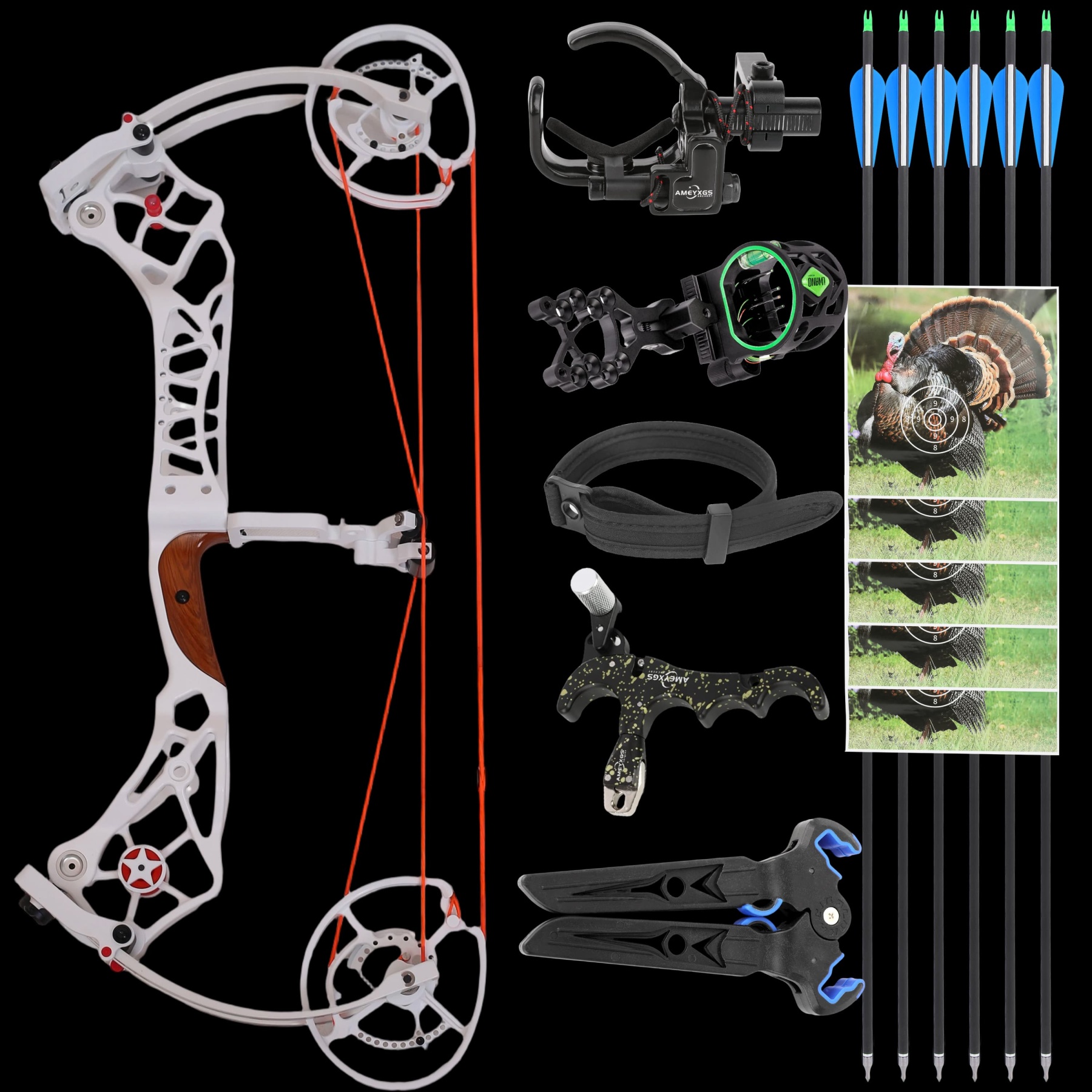 AME Compound Bow | Adjustable 40-75lbs, 320 FPS IBO, 24" ATA