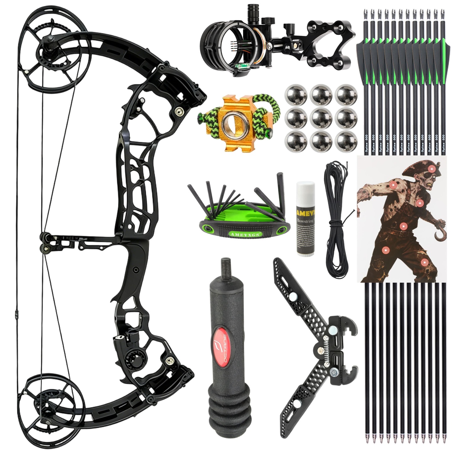 AME Archery Compound Bow 50-70lbs Target Kit Hunting