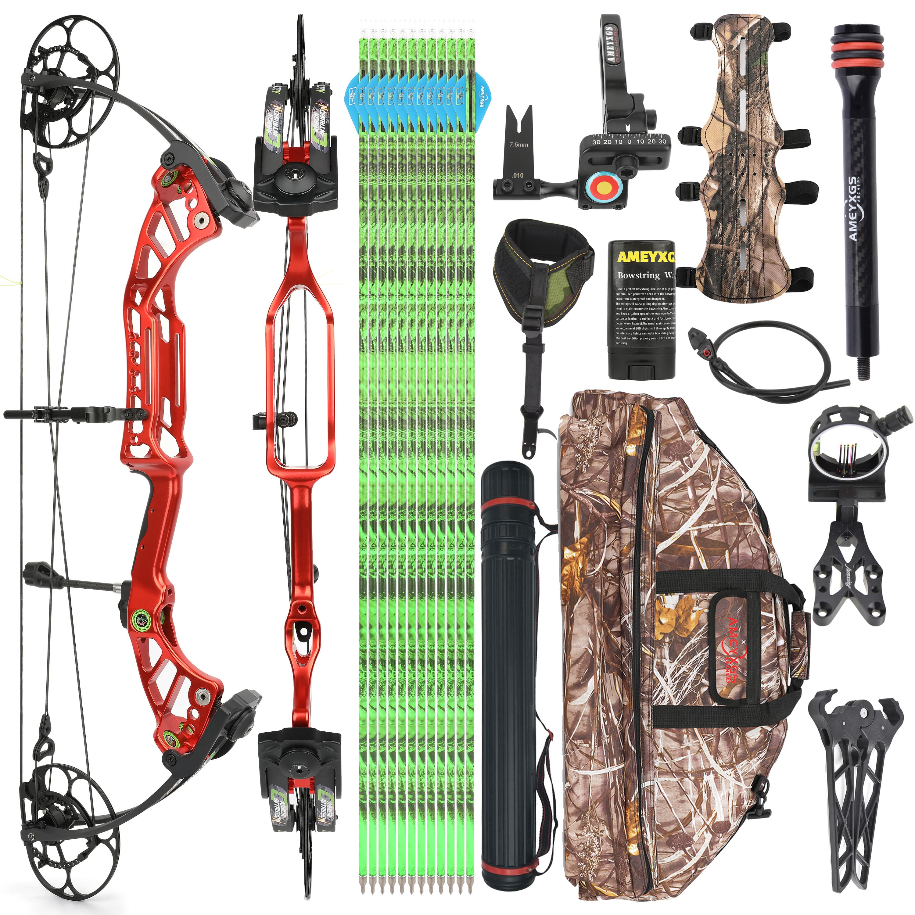 AME Archery Compound Bow CNC 40-75 lbs IBO350 FPS Hunting Shooting