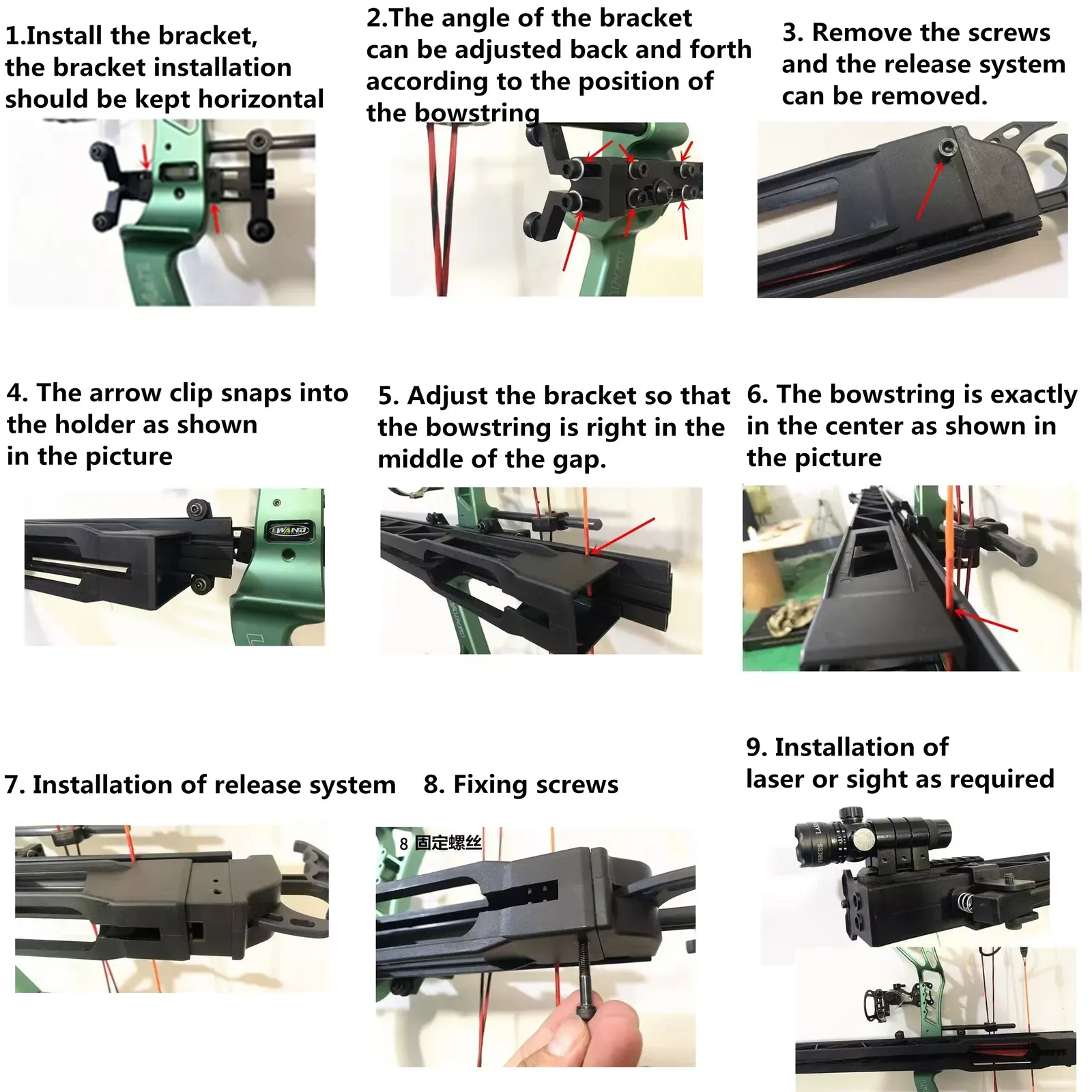 AME Rapid Bow Shooter Arrow Launcher 6 Arrows with Green Laser