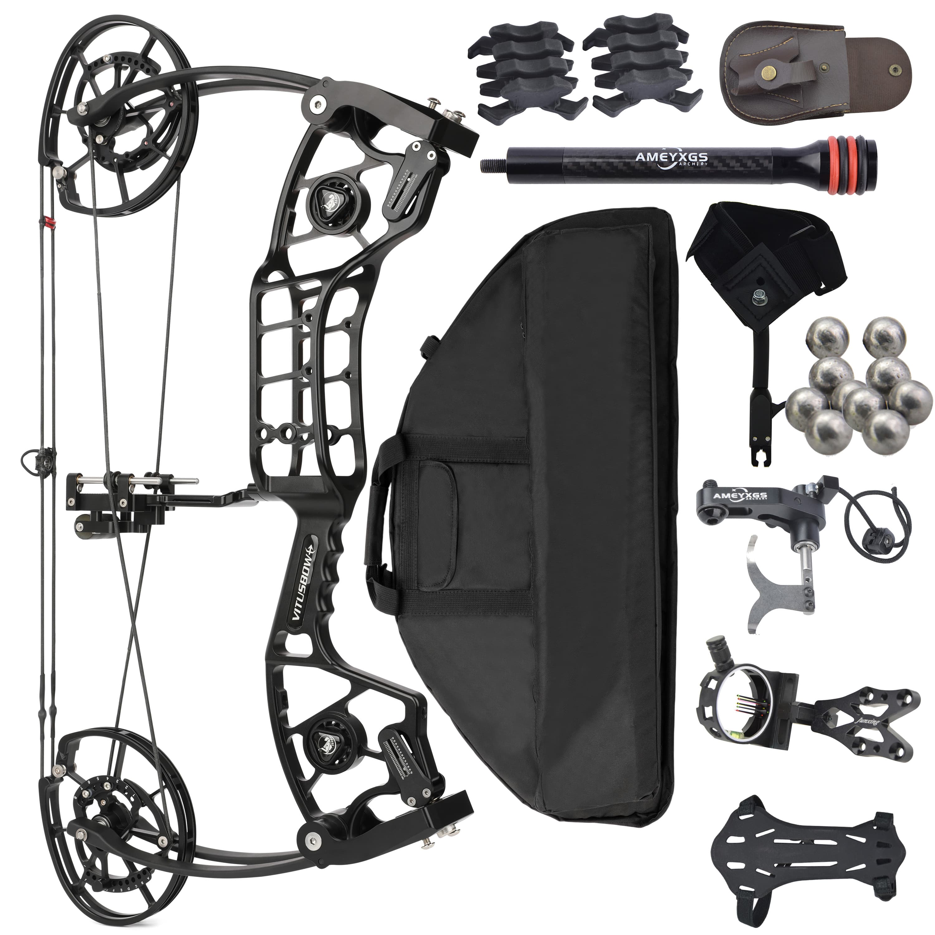 WITUSBOW MAX Dual-Use Compound Bow 30-80lbs Adjustable Archery & Steel Ball 