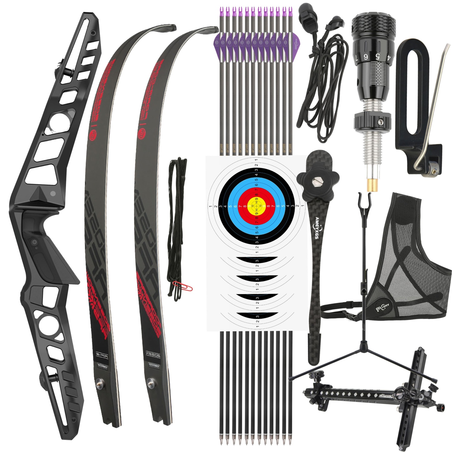 64" ILF Recurve Bow 7075 Aluminum Riser | 20-60lbs Takedown Hunting Bow