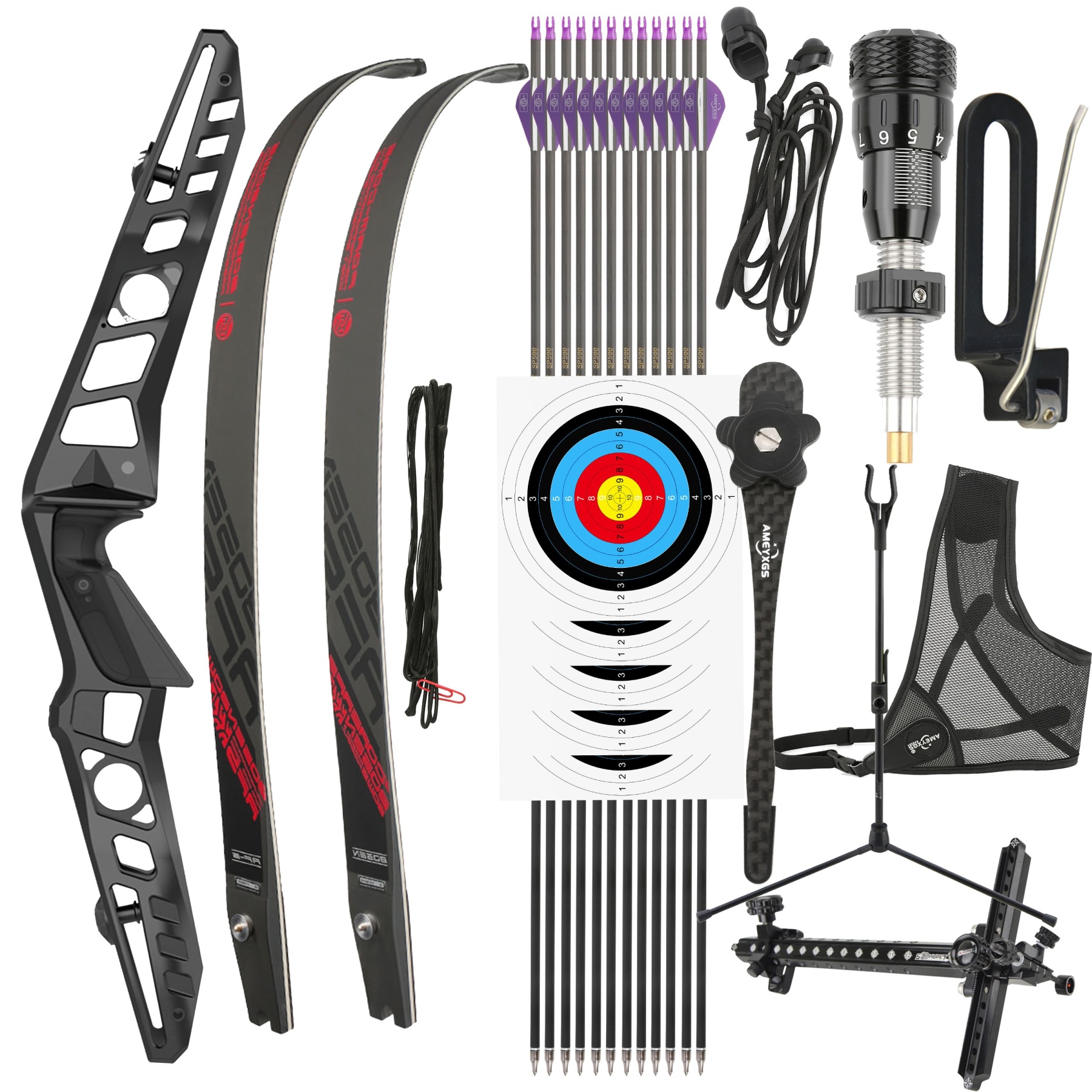64" ILF Recurve Bow 7075 Aluminum Riser | 20-60lbs Takedown Hunting Bow