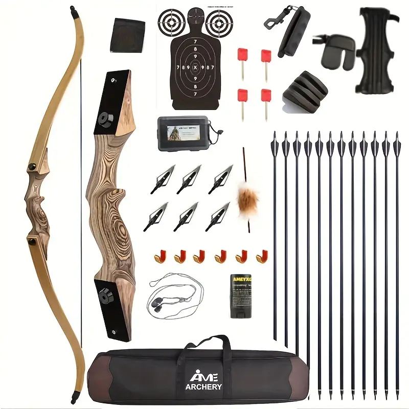 Black Hunter 60" Recurve Bow Set Transparent Limb Edition 20-60lbs