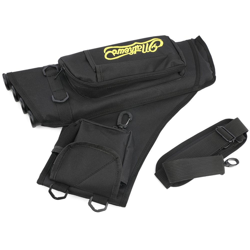 Archery Arrow Quiver 4 Tubes Waist Hip Bag Belt Back Pouch Holder 