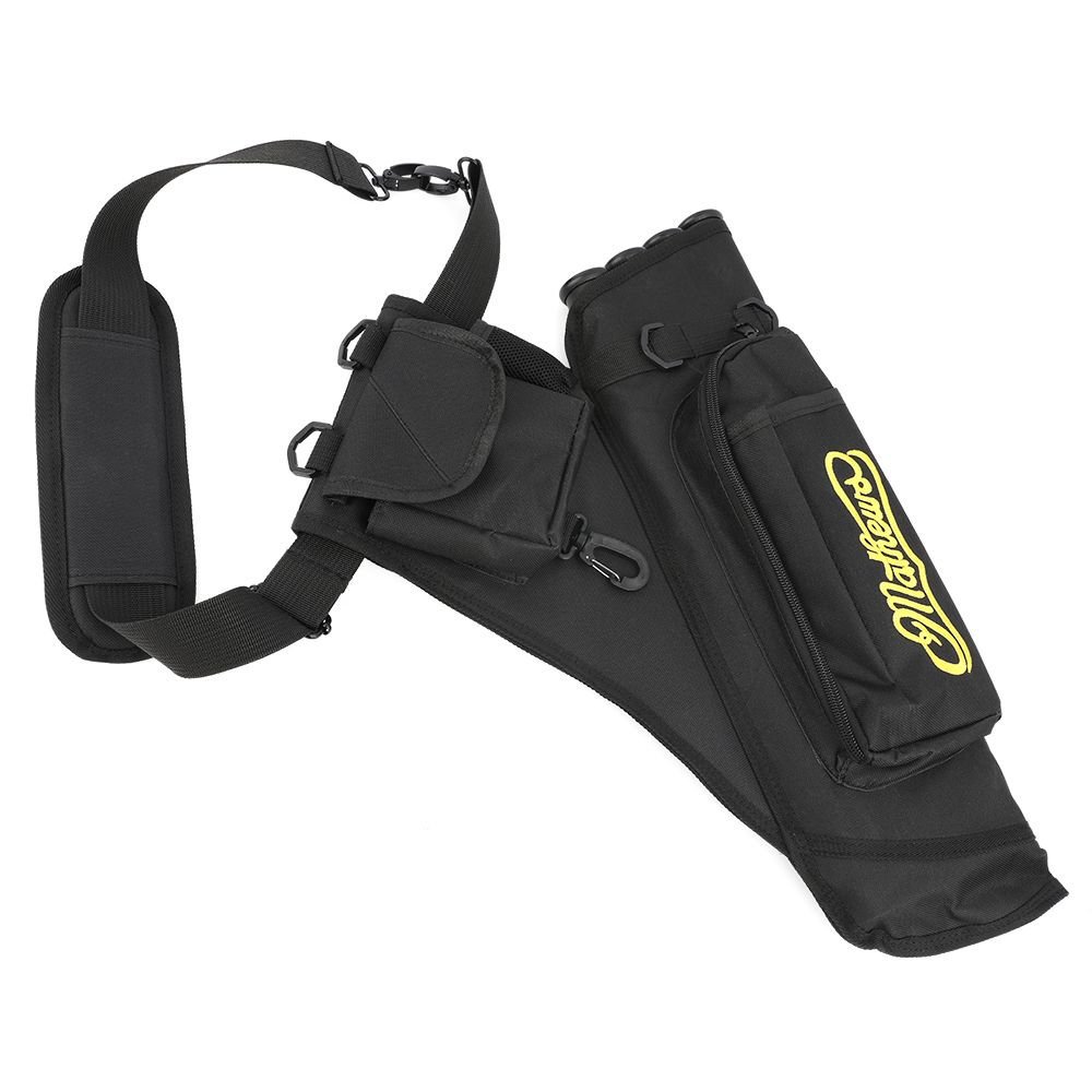 Archery Arrow Quiver 4 Tubes Waist Hip Bag Belt Back Pouch Holder 