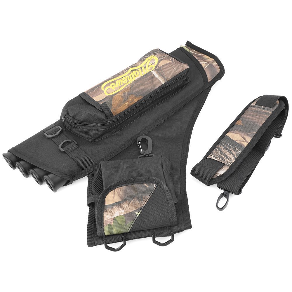 Archery Arrow Quiver 4 Tubes Waist Hip Bag Belt Back Pouch Holder 