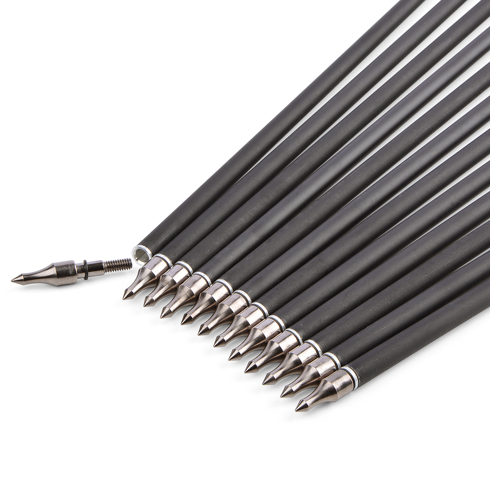 Archery Arrows 12pcs 31.6 in 500 Spine Carbon Training Set