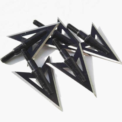 Fixed 2-Blade Broadheads, 100 Grain, 1.07" Cutting Diameter, 12pcs, Metal Hunting Tips