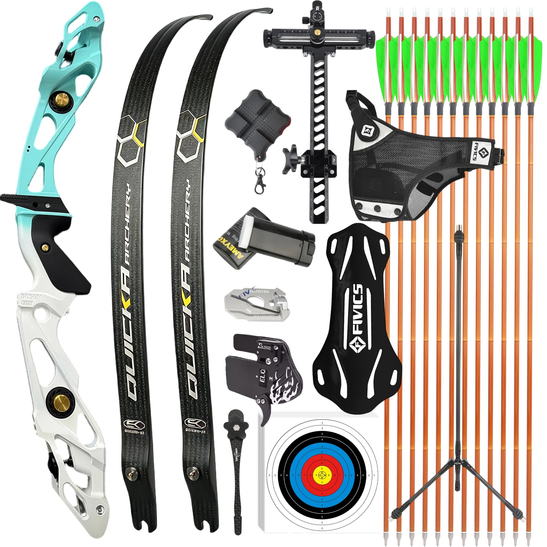 BOSEN 18-50bs Recurve Bow Kit Takedown Shooting Archery