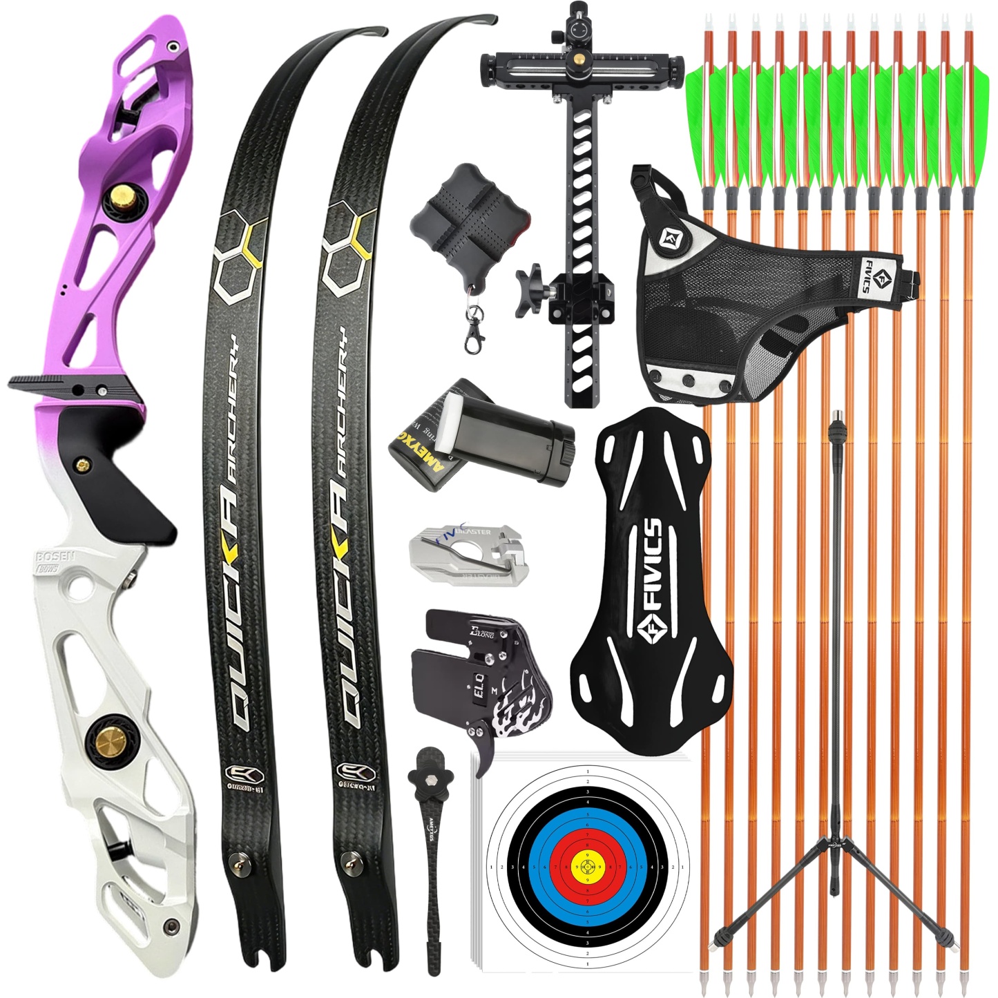 BOSEN 18-50bs Recurve Bow Kit Takedown Shooting Archery
