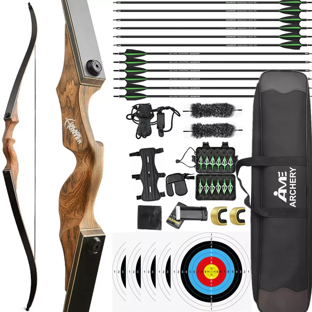 BlackHunter 60" Recurve Bow Arrow Set 20-60lbs RH LH