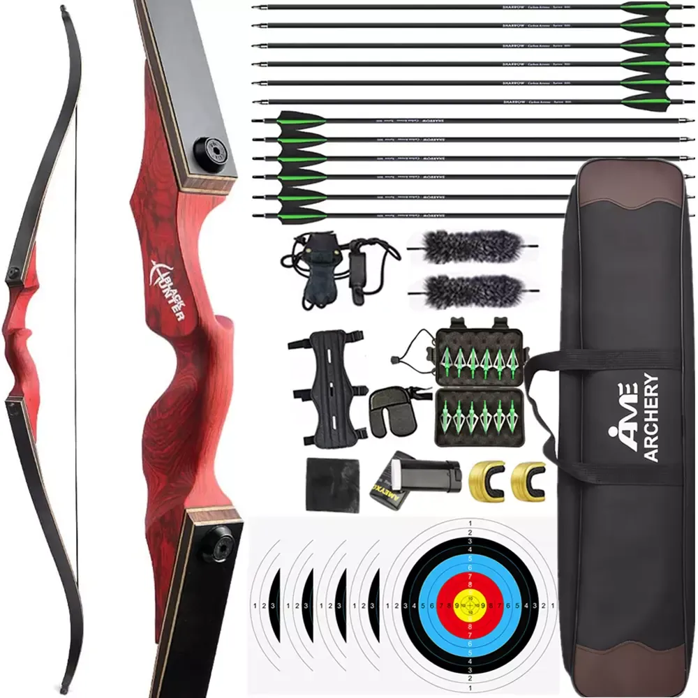 BlackHunter 60" Recurve Bow Arrow Set 20-60lbs RH LH