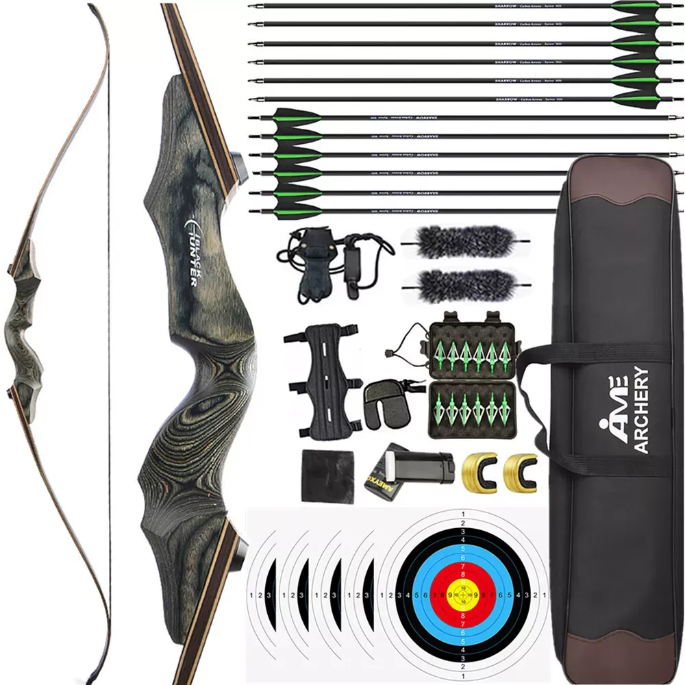 BlackHunter 60" Recurve Bow Arrow Set 20-60lbs RH LH