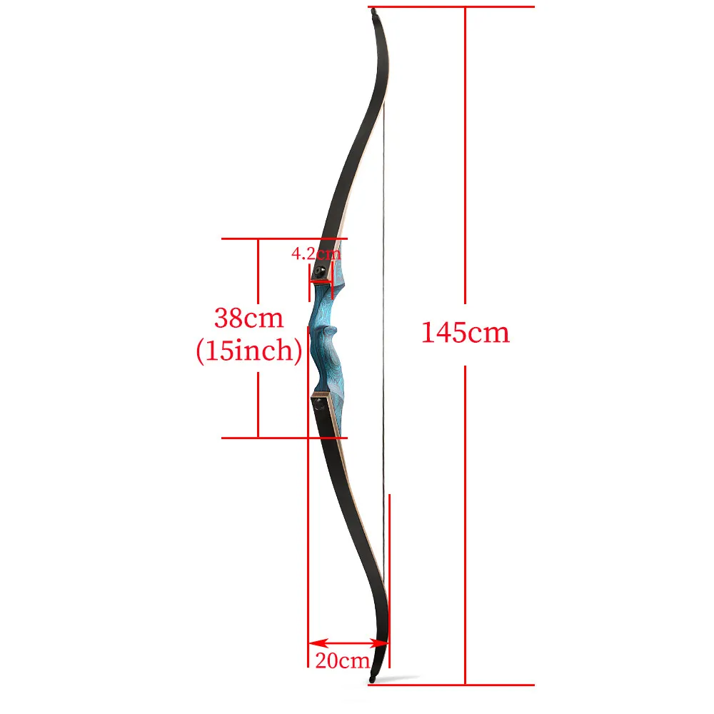 BlackHunter 60" Recurve Bow Arrow Set 20-60lbs RH LH
