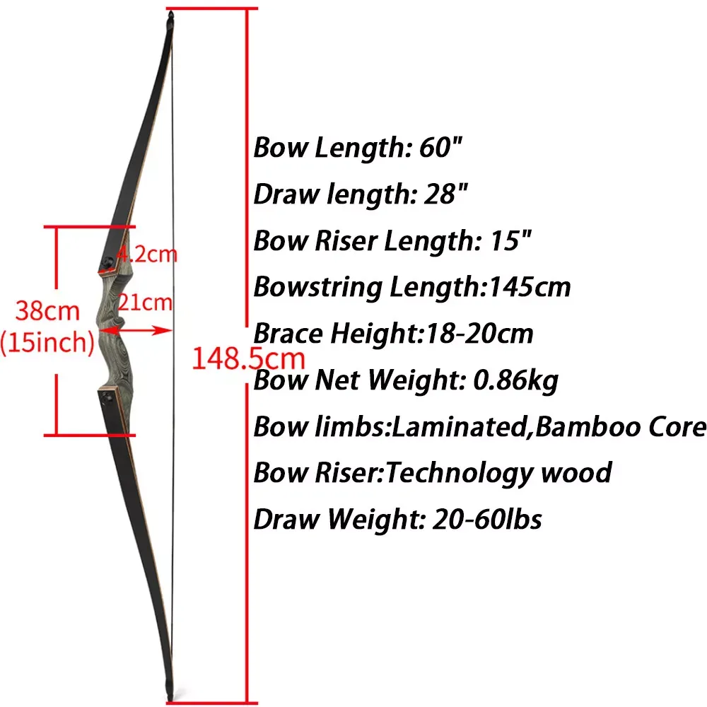 Blackhunter 60" Longbow Arrow Set  20-60lbs RH LH