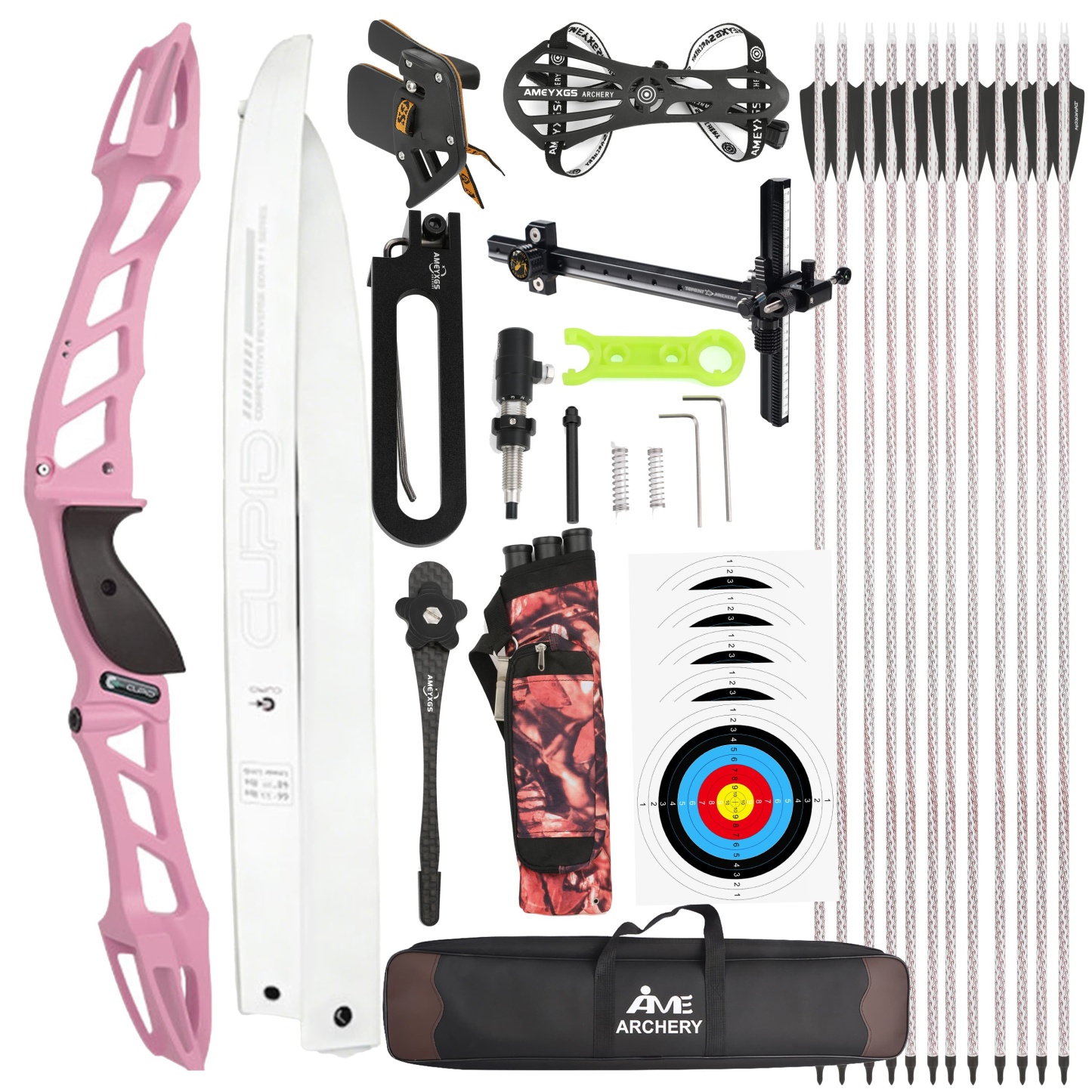 CUPID 68" Takedown 14-38Lbs Archery Recurve Bow Kit  Shooting