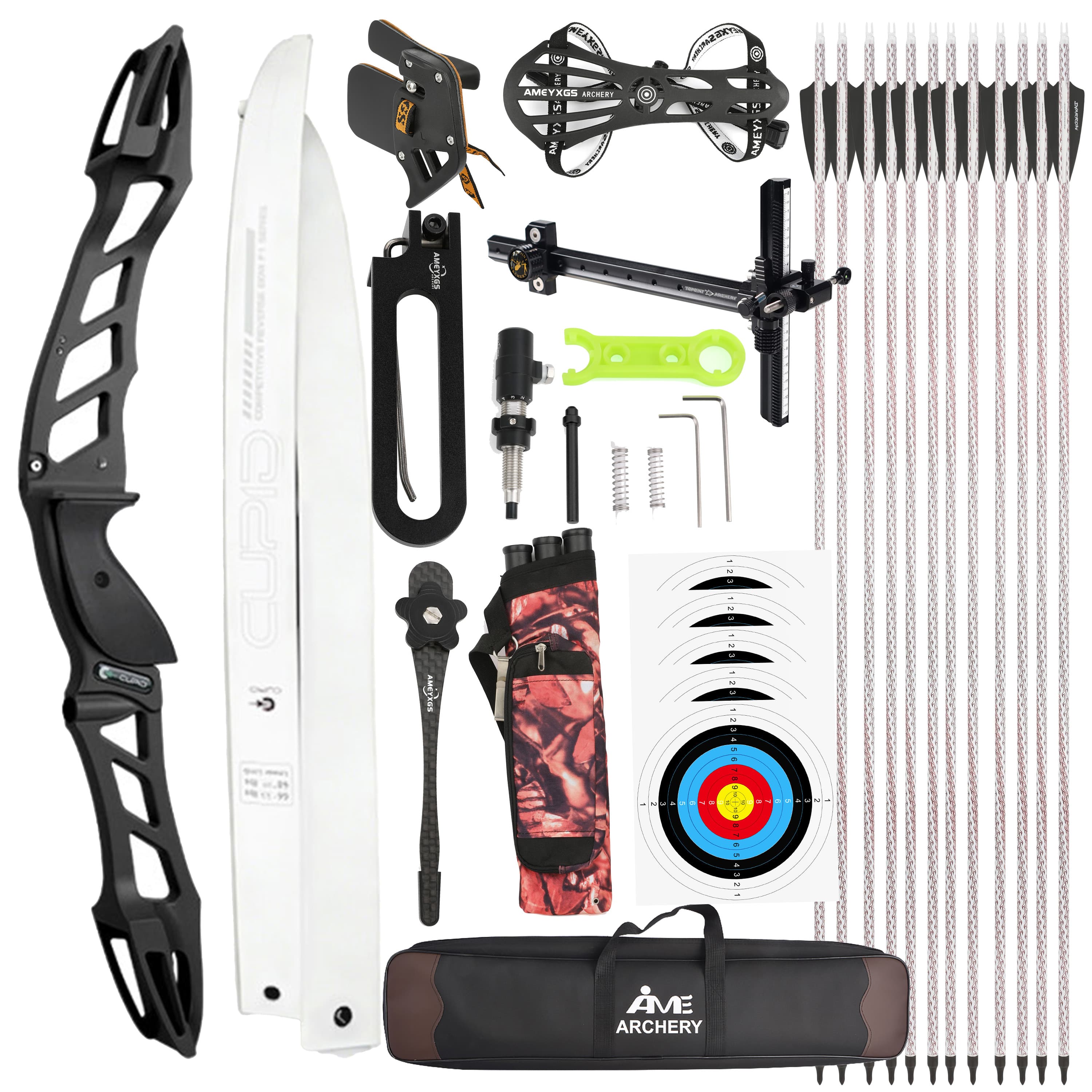 CUPID 68" Takedown 14-38Lbs Archery Recurve Bow Kit  Shooting