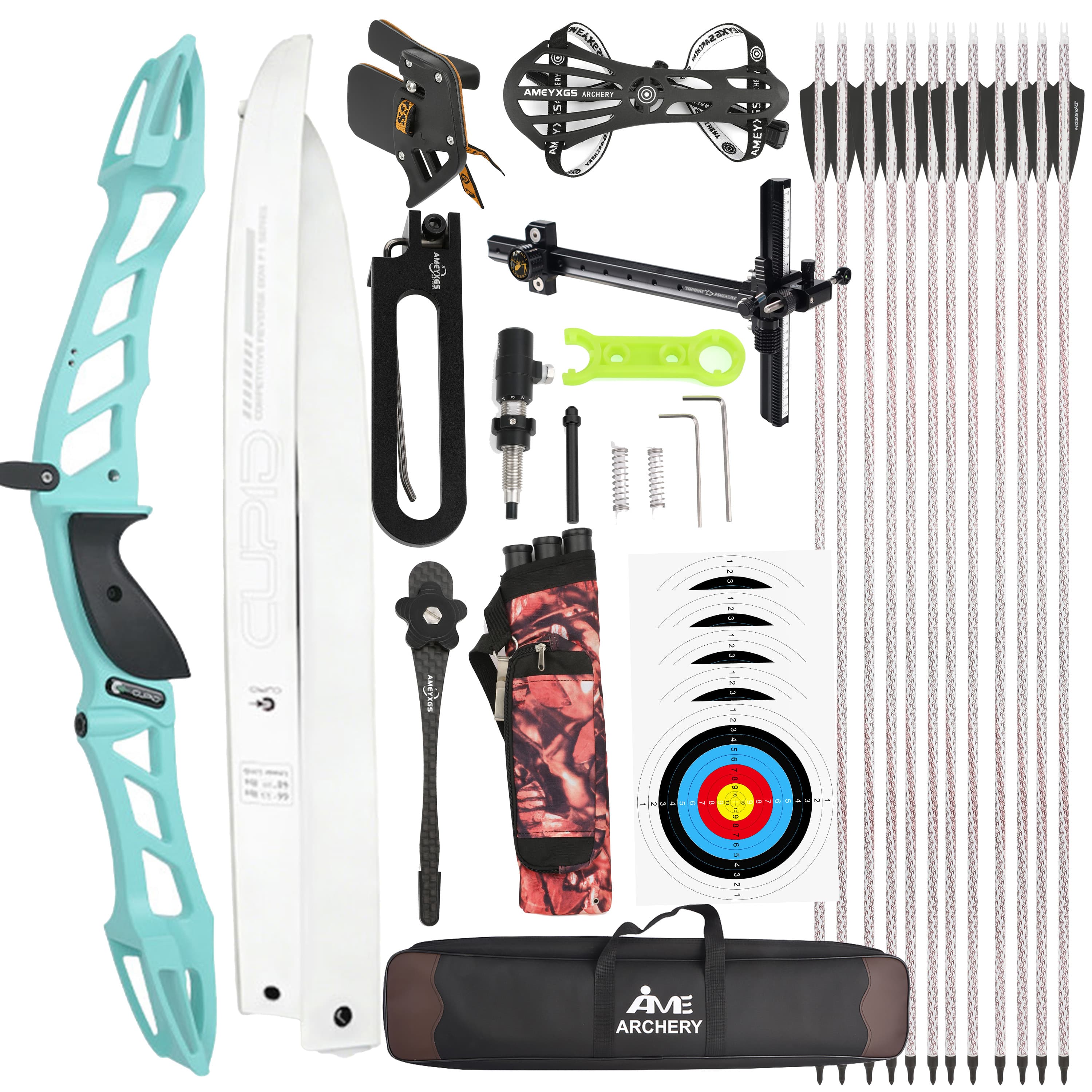 CUPID 68" Takedown 14-38Lbs Archery Recurve Bow Kit  Shooting