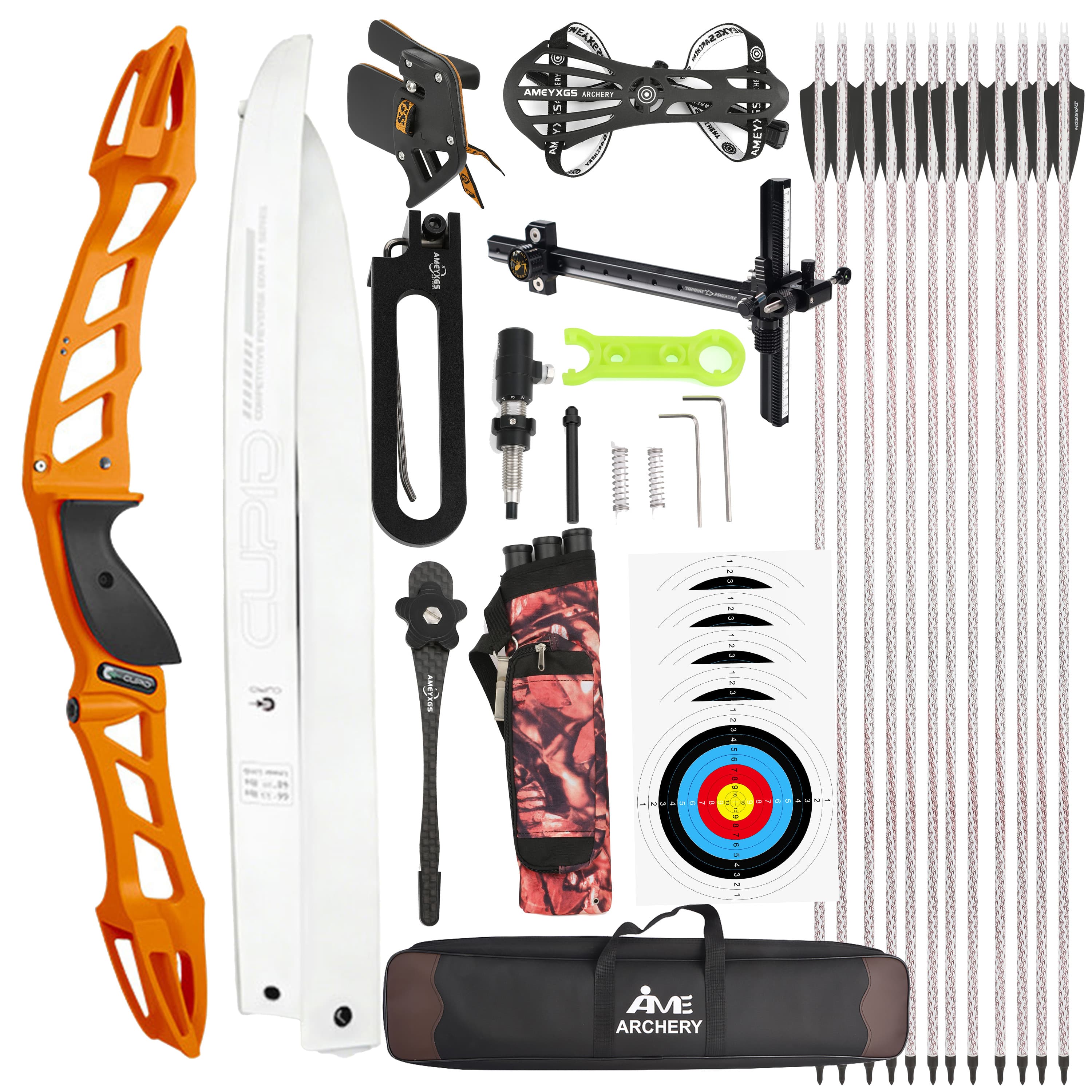 CUPID 68" Takedown 14-38Lbs Archery Recurve Bow Kit  Shooting