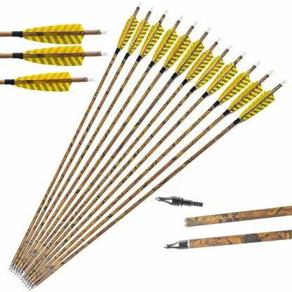 12pcs Carbon Mix Arrows Spine 500 31.5" Archery Hunting Target