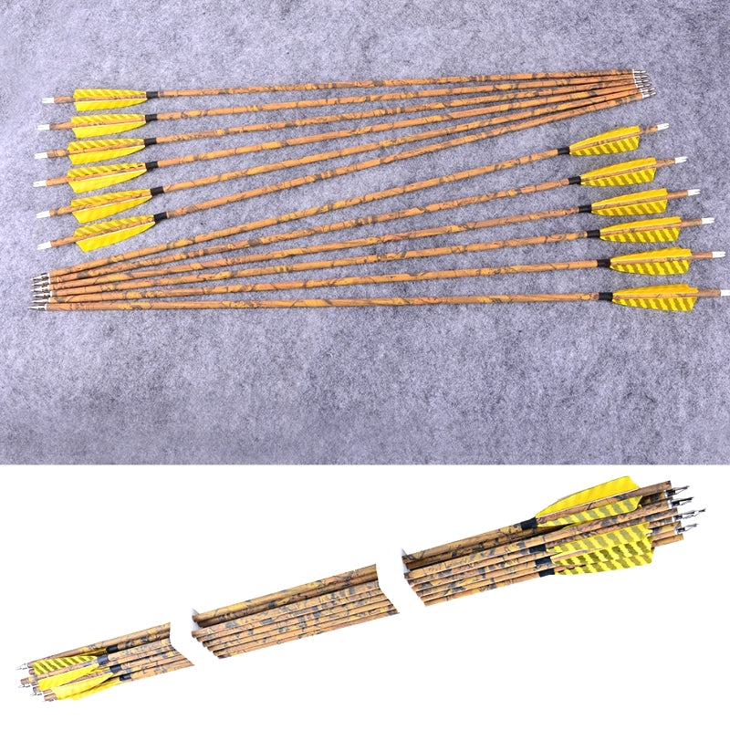12pcs Carbon Mix Arrows Spine 500 31.5" Archery Hunting Target