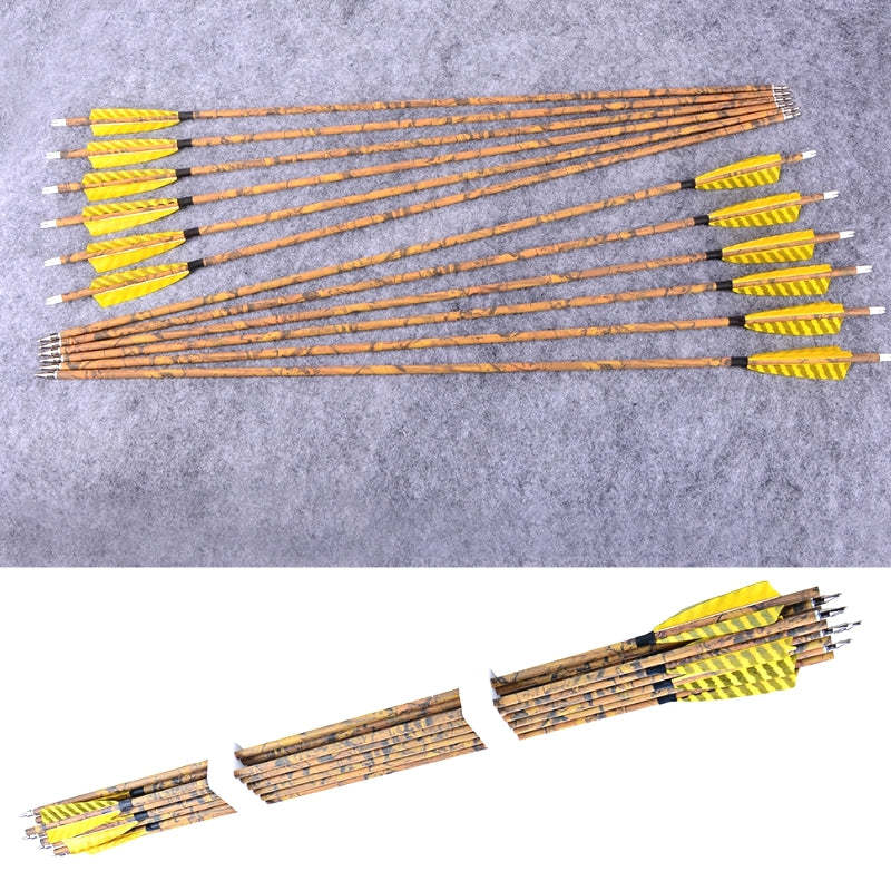 12pcs Carbon Mix Arrows Spine 500 31.5" Archery Hunting Target