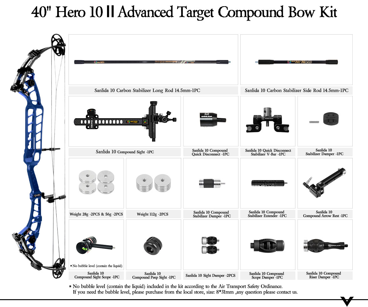 SANLIDA ARCHERY 37''40” Hero 10 ΙΙ Target Compound Bow Kit (Flexible Draw Wall Edition) Small Cam